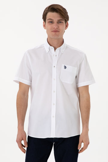 Men's White Short Sleeve Shirt
