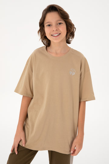 Boy's Sand Comfort Basic Crew Neck T-Shirt