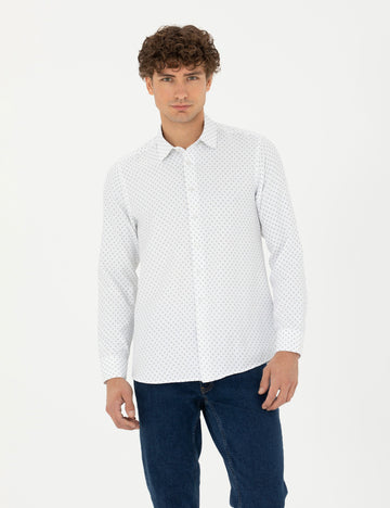 Oil Slim Fit Long Sleeve Shirt