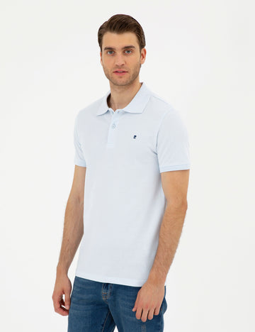Light Blue Slim Fit Basic T-Shirt