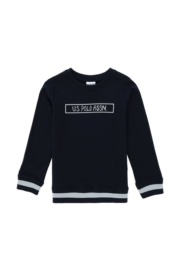 Boy's Navy Blue Crew Neck Sweatshirt