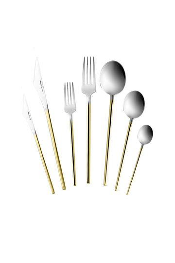 Look Gold 84 Pieces 12 Seater 316 Premium Fork Spoons Knife Box