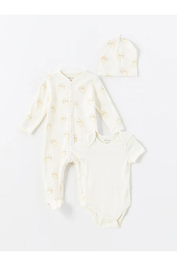 LCW baby Ecru Printed Printed Girl Baby Hospital Outlet Set