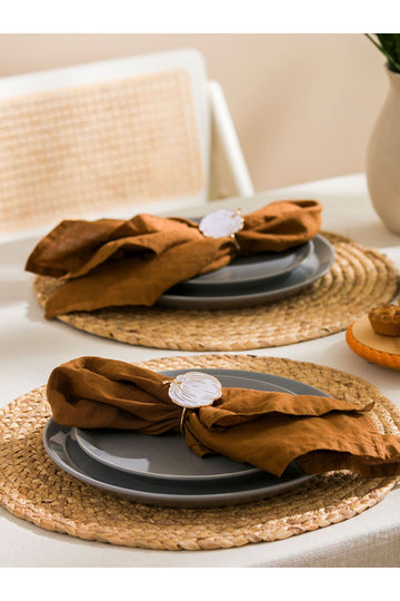 LCW HOME Ecru Honey Pumpkin Printed Napkin Ring 2 Pcs