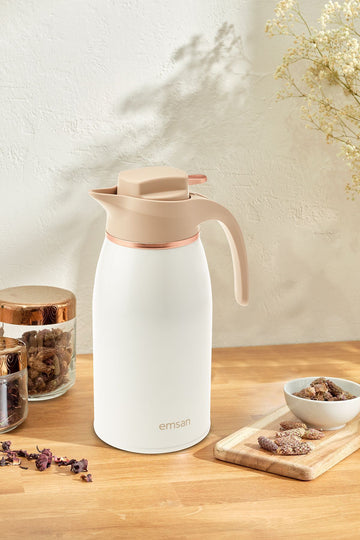 Gamma 12 Hours Hot and Cold Keeps Steel Thermos 2 Liter White