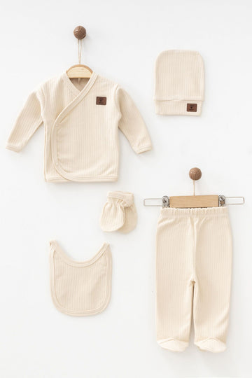 100% Cotton 5-Piece Newborn Hospital Outlet Set With Baby Report Zlm4205