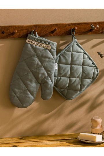 LCW HOME Green Embroidered Oven Glove and Handle