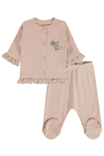 Baby Girl Sleepwear Set 1-9 Months Light Powder