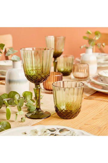 STD Colore Cutting Glass-Glasses Set of 12 Green Classic