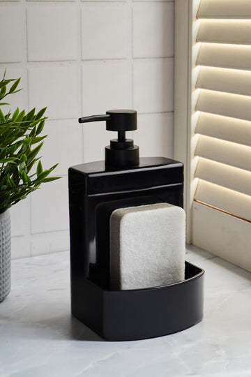 Barton Black Kitchen Liquid Soap Dispenser Acrylic with Sponge