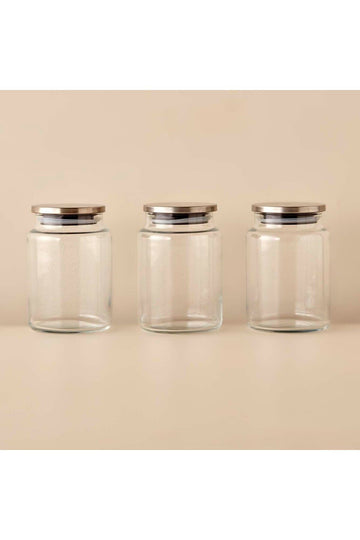 Set of 3 Jars with Jely Metal Lid 890 Cc