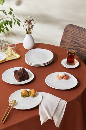 Pebble 6 Piece Ceramic Cake Set White 21 cm
