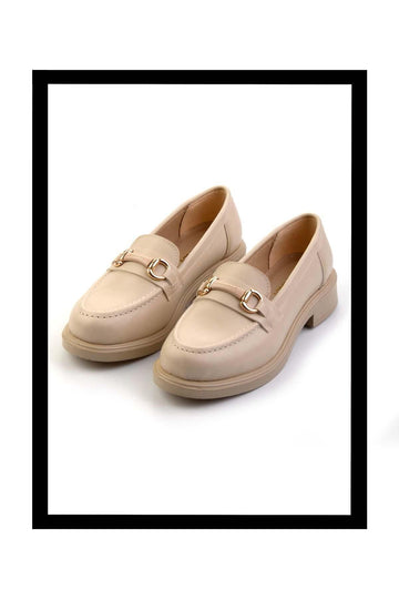 Beige Women's Loafer Shoes K01714130009