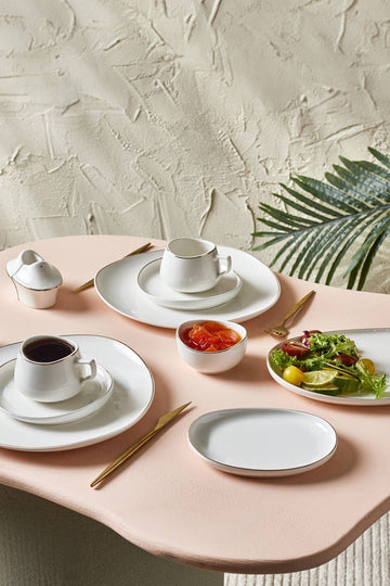 Streamline Hole 34 Piece Breakfast Set for 6 Persons Gold