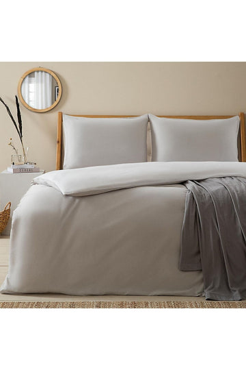 Bettie Duvet Cover Set Double 200x220 Cm White/Cold Grey