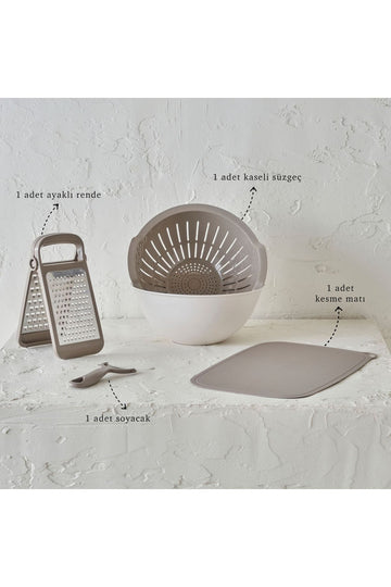 Handle Kitchen Set Beige