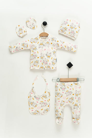 Rabbit Pattern Hospital Outlet Organic Fabric 100% Cotton Rabbit Newborn Baby Clothing