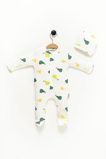 Newborn Baby Pear Printed Hat Report Sleeping Bag 2 pieces 0-3 months Hospital Outlet 100% Cotton