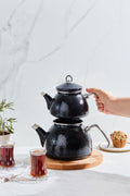 Crystal Black Enamel Midi Teapot Set