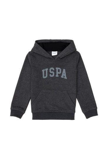 Boy's Black Basic Hooded Sweatshirt