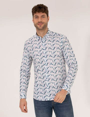 Pink Slim Fit Long Sleeve Shirt