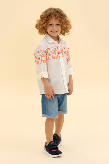 Boy's Orange Long Sleeve Shirt