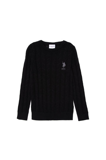 Boy's Black Basic Sweater