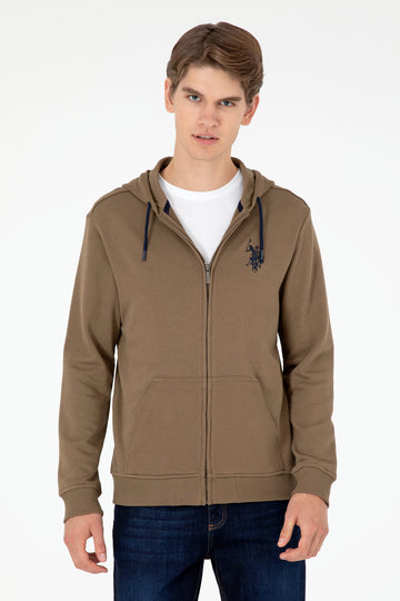 Men's Khaki Knitted Cardigan