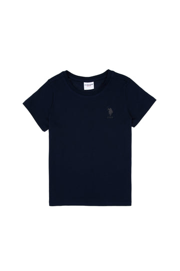 Boys' Navy Blue Comfort Basic Crew Neck T-Shirt