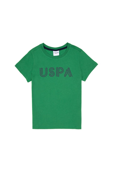 Boy's Green Basic Crew Neck T-Shirt