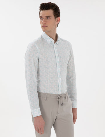 Mint Slim Fit Long Sleeve Shirt