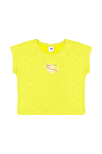 Girl's Peanut Green Crew Neck T-Shirt
