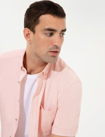Orange Regular Fit Short Sleeve Shirt