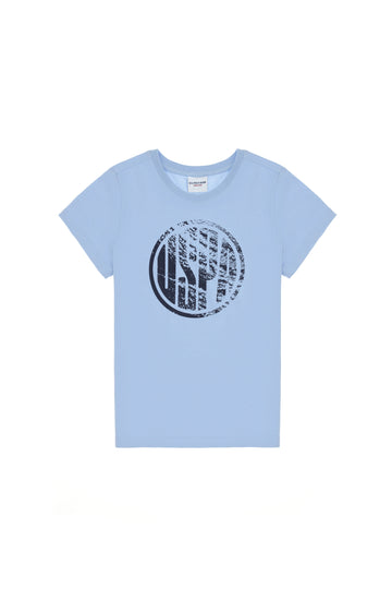 Boys' Light Blue Basic Crew Neck T-Shirt
