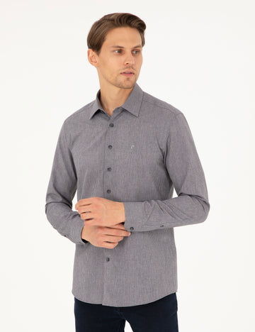 Anthracite Slim Fit Long Sleeve Shirt