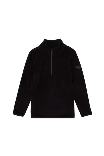 Boy's Half Zip Black Fleece Sweatshirt