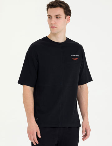 Black Regular Fit Crew Neck T-Shirt