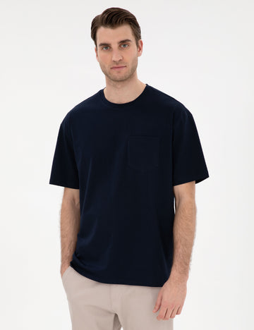 Navy Blue Comfort Fit Basic T-Shirt