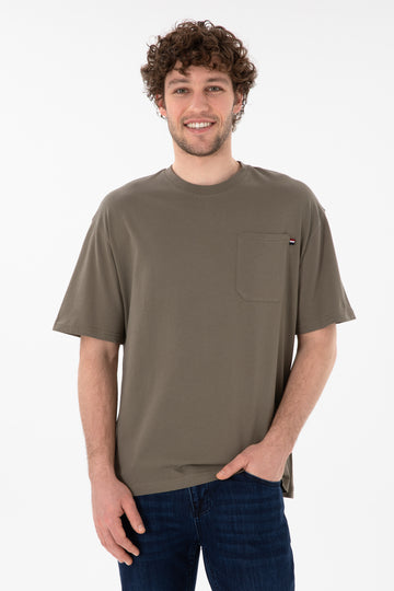 Men's Comfort Fit Crew Neck Mink T-Shirt