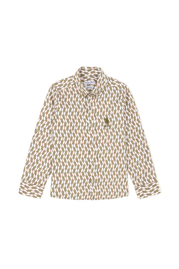 Boy's Khaki Long Sleeve Shirt
