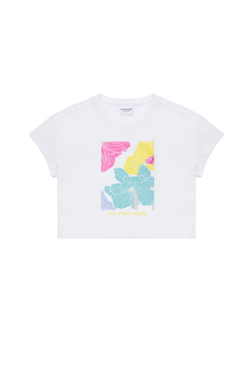 Kids White Crew Neck T-Shirt