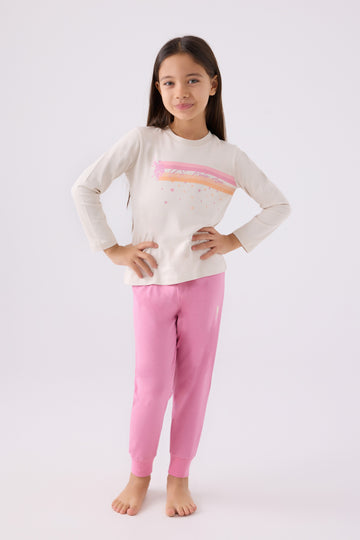 Girls' Cream Pajamas Set