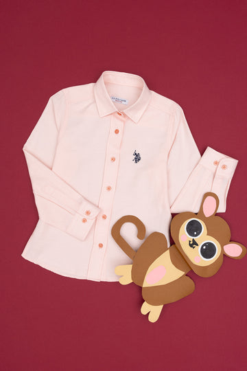Girls' Salmon Long Sleeve Shirt