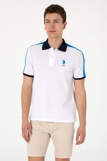 Men's Regular Fit Polo Neck White T-Shirt