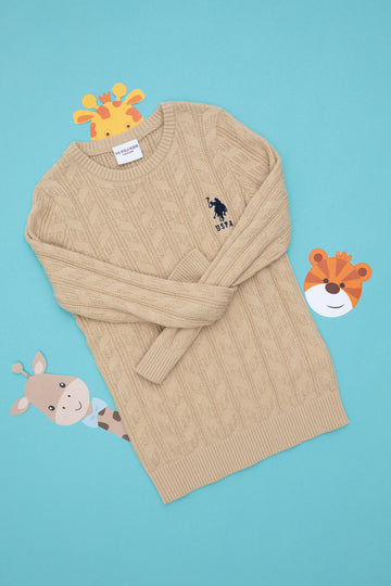 Boy's Sand Basic Crew Neck Sweater