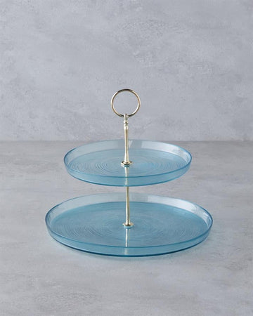 Aquacrest Glass Floor Serving 21x28 cm Blue
