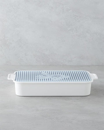 Artistic Garden Melamine Breakfast Set of 6 39x21 cm White - Navy