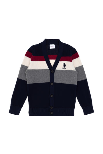 Boy's Navy Blue Knitwear Cardigan