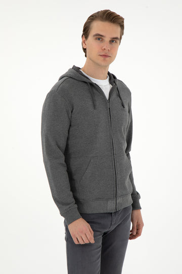 Men's Anthracite Melange Knitted Cardigan