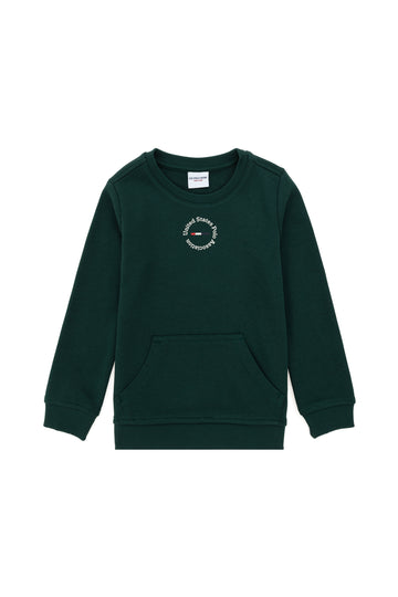 Boy's Dark Green Basic Sweatshirt